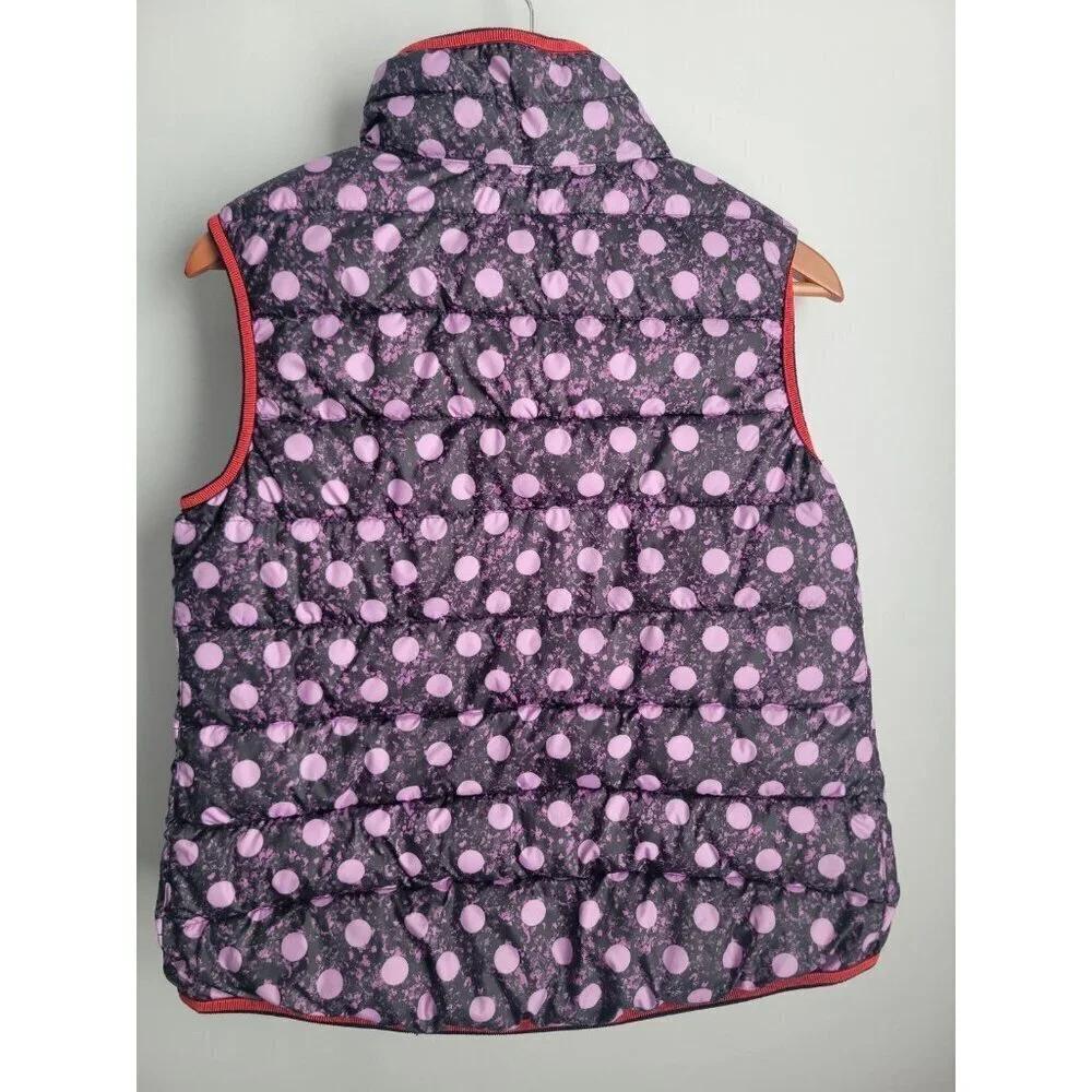 Nike Girls Size L Reversible Purple Polka Dot & Camo Zip Puffer Vest